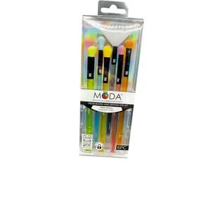 NWT Moda Neon 6pc Eye Brush Set